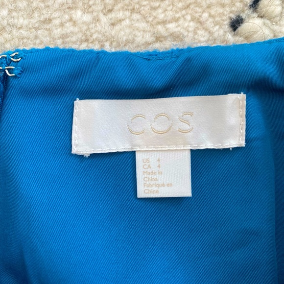 S COS Wool Blue Short Skirt with Pockets - Picture 4 of 5